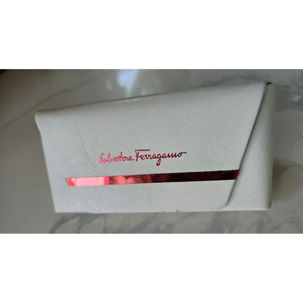 Rare Salvatore Ferragamo‎ Glasses Case Italian White Semi Hard